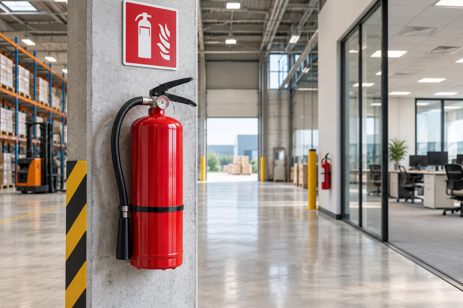 A Guide to Indoor Fire Extinguisher Placement and Service Life | AI-generated illustration